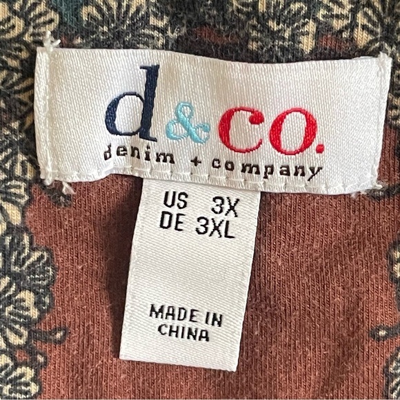 Denim&Co blue and burnt orange tunic size 3XL - Picture 8 of 8